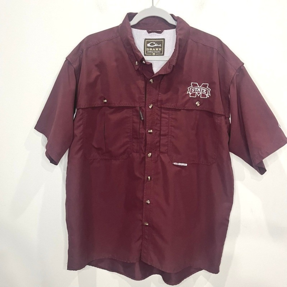 Drake Waterfowl Mississippi State Bulldogs Wingshooter Shirt Large MSU Logo SEC